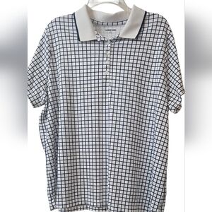 Lands' End Women's Windowpane Supima Short Sleeve Polo Size 2X